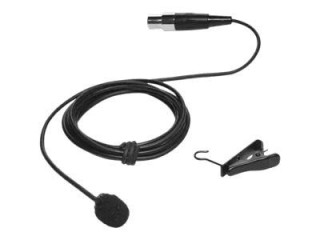clearone lavalier, cardioid, black color microphone for wireless beltpack transmitter (910-6004-040)