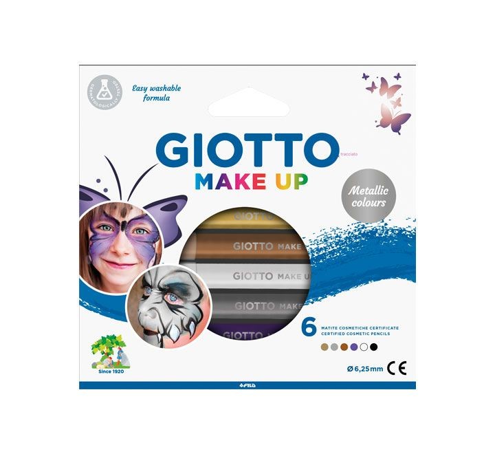 set 6 lapices giotto make up metallic stdo