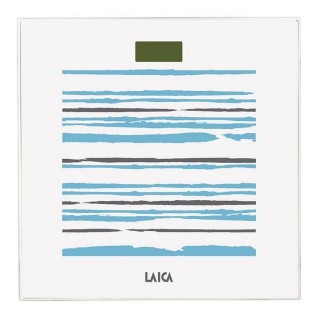 laica bascula de ba?o electronica laica ps1074 blanca rayas azules 150kg