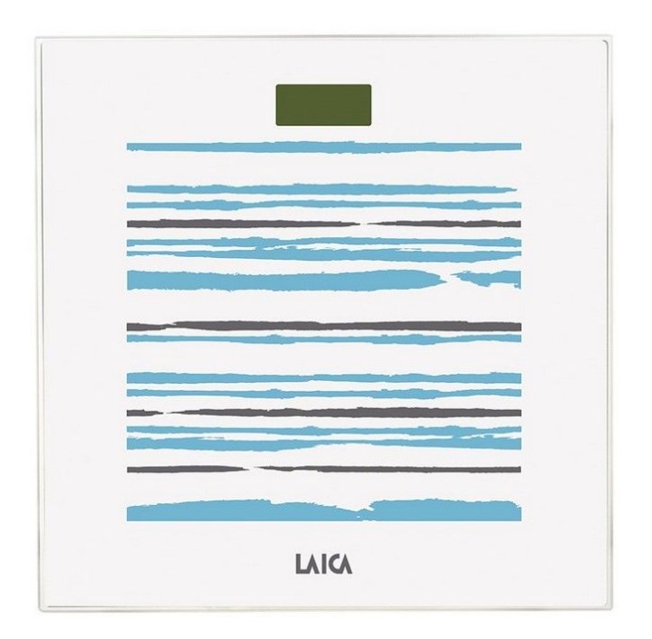 laica bascula de ba?o electronica laica ps1074 blanca rayas azules 150kg