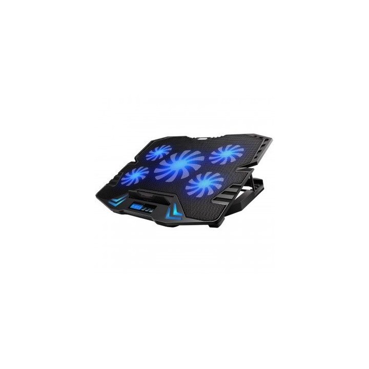 ewent base de refrigeracion para portatiles hasta 17 con 5 ventiladores silencioso + 2 puertos usb +