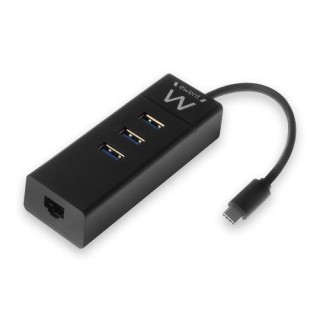 ewent ew1141 hub de interfaz usb 3.2 gen 1 (3.1 gen 1) type-c 5000 mbit/s negro