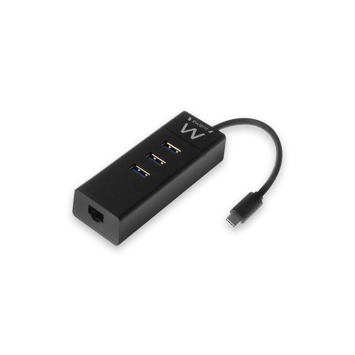 ewent ew1141 hub de interfaz usb 3.2 gen 1 (3.1 gen 1) type-c 5000 mbit/s negro