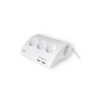 ewent regleta de escritorio ewent 5 tomas de corriente -  2 puertos usb -  blanco