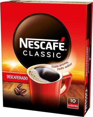 pack 10 sobres cafe nescafe classic descafein