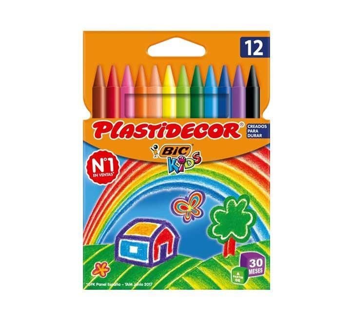 estuche 12 ceras bic plastidecor stdo