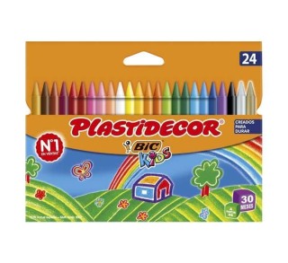 estuche 24 ceras bic plastidecor stdo