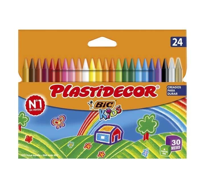 estuche 24 ceras bic plastidecor stdo