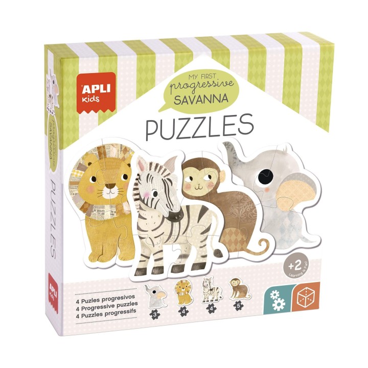 puzzle 16 pz. apli kids my first savanna