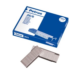 caja 1000 grapas petrus 26/6 galvanizada