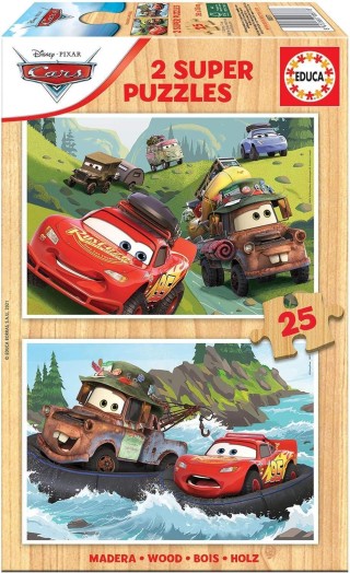 puzzle educa cars 2x25 pz. madera 18877