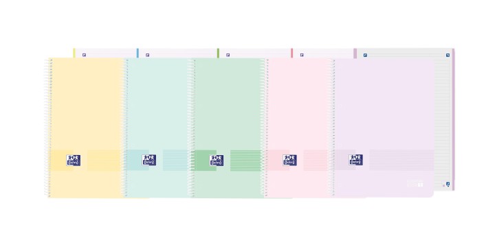 cuad oxford ebook 1 a4 hztal 80h live&go pastel pack: 5 unidades