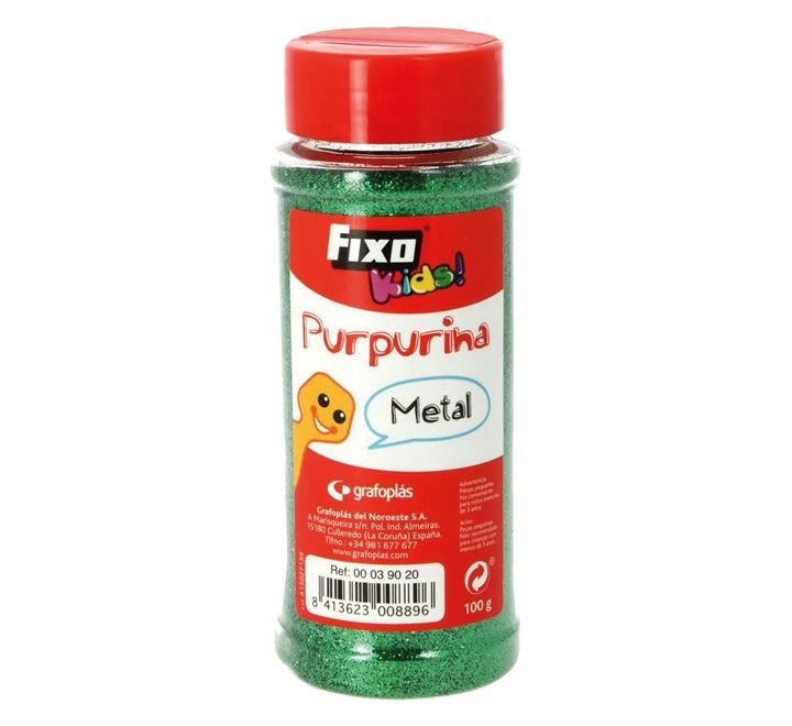 bote purpurina 100g verde metal grafoplas 00039020