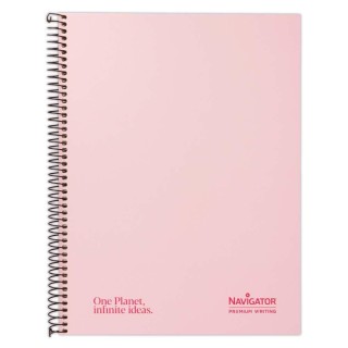 cuad navigator a4+ 80h 80gr 5x5 pastel rosa