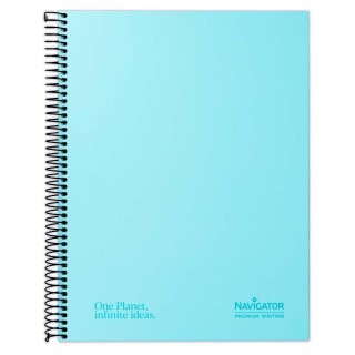 cuad navigator a4+ 120h 80gr 5x5 pastel azul