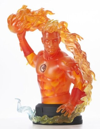 neca figura mini busto diamond marvel comic human torch 1 - 6 scale