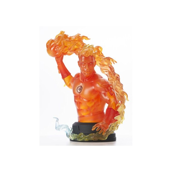 neca figura mini busto diamond marvel comic human torch 1 - 6 scale