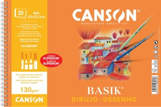 bloc 20h canson basik 130g a4+  microperf liso