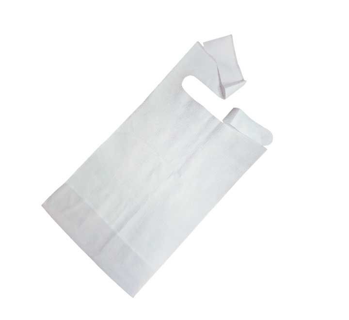 b.100 babero inf celulosa plastif. 24x37cm bl