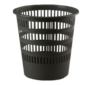 papelera plastico 306 rejilla negro faibo 306-02