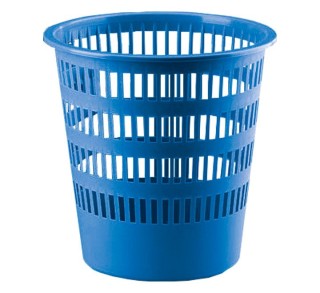 papelera plastico 306 rejilla azul faibo 306-07