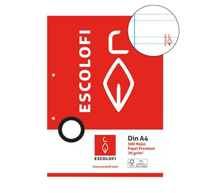 resmilleria 500h escolofi a4 70gr pauta 3.5 mg 2t pack: 5 unidades