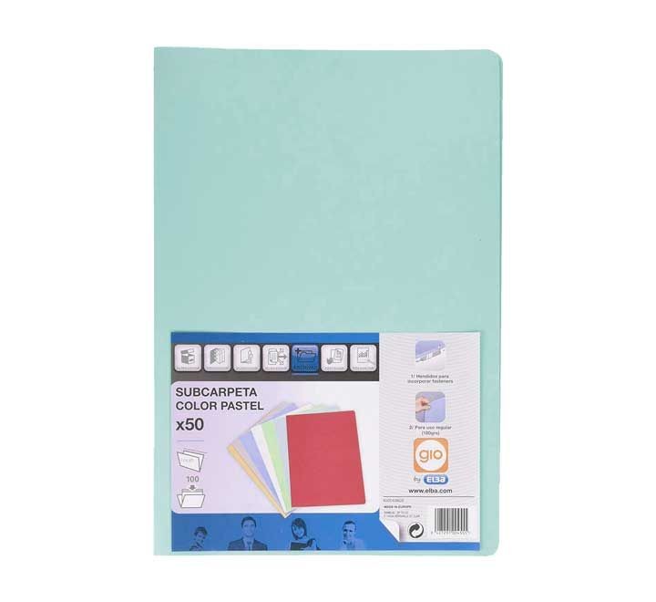 c.50 subcarpeta elba fÂº 180gr pastel azul