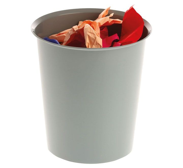 papelera plastico a-series 14l gris 305as-08