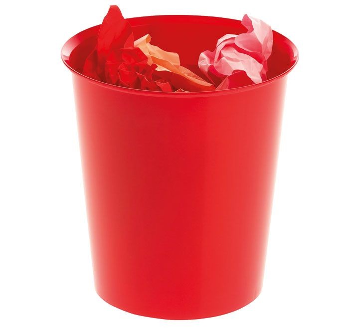 papelera plastico a-series 14l rojo 305as-03
