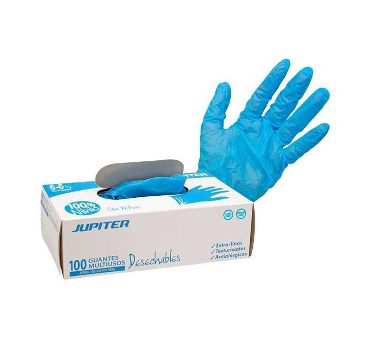 c. 100 guantes jupiter nitrilo t/6-6.5 azul