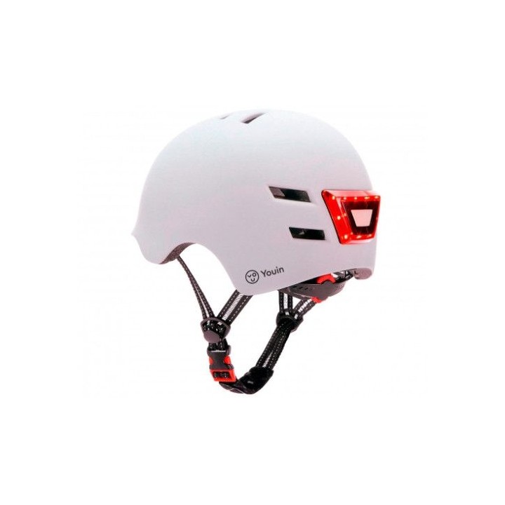 youin casco con led frontal y trasero blanco   (talla m)