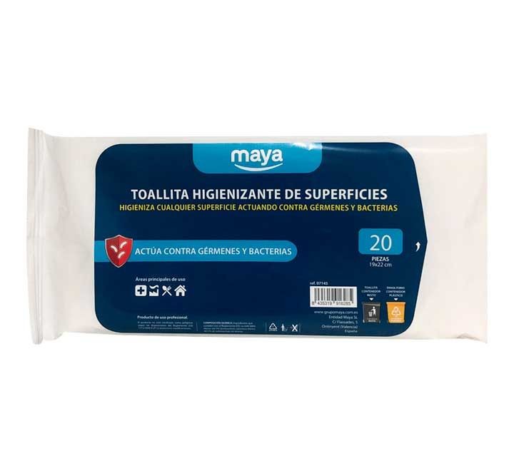 pack de 20 toallitas higienizantes superficies ddx