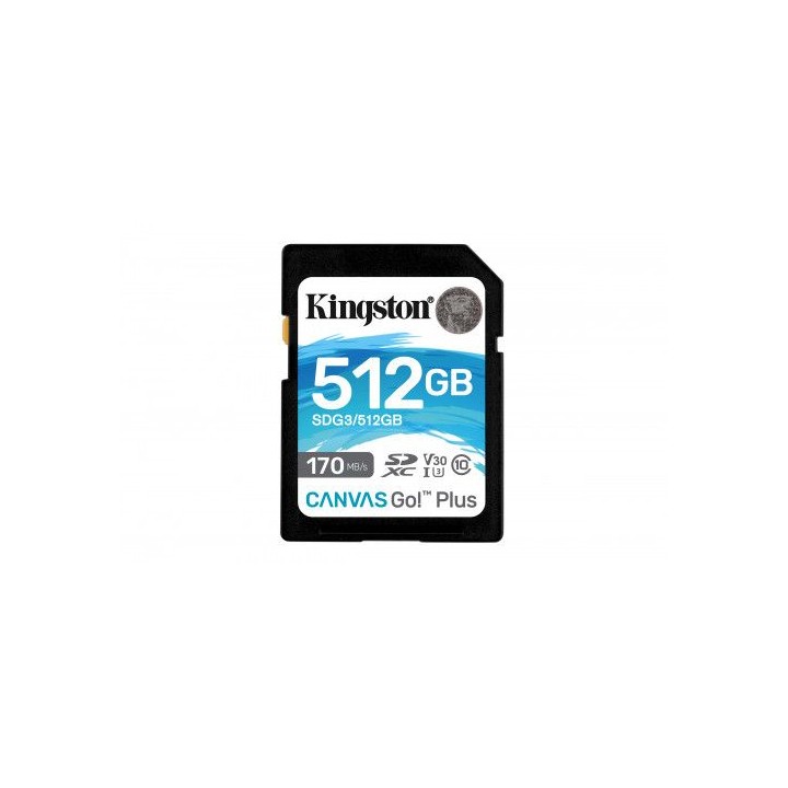 kingston technology canvas go plus memoria flash 512 gb sd clase 10 uhs-i