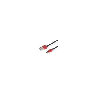 cable maillon premium micro usb 2.4 aluminio rojo 1m
