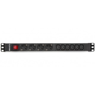 salicru regleta salicru para rack 19pulgadas sps pdu 4 tomas schuko 6 tomas iec interruptor
