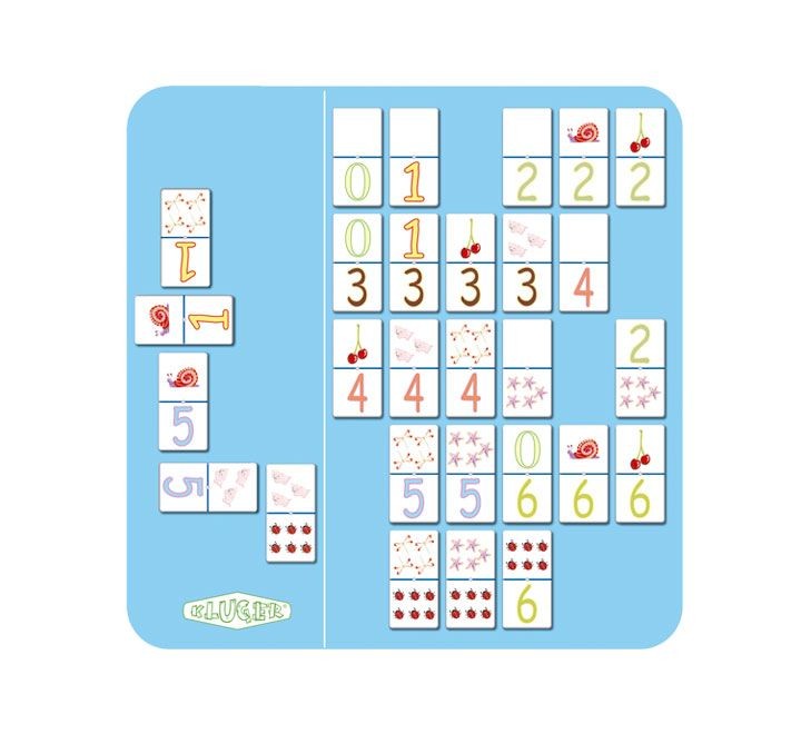 domino numero 1-6f gin. pls. 4.5x9cm kluger d11048