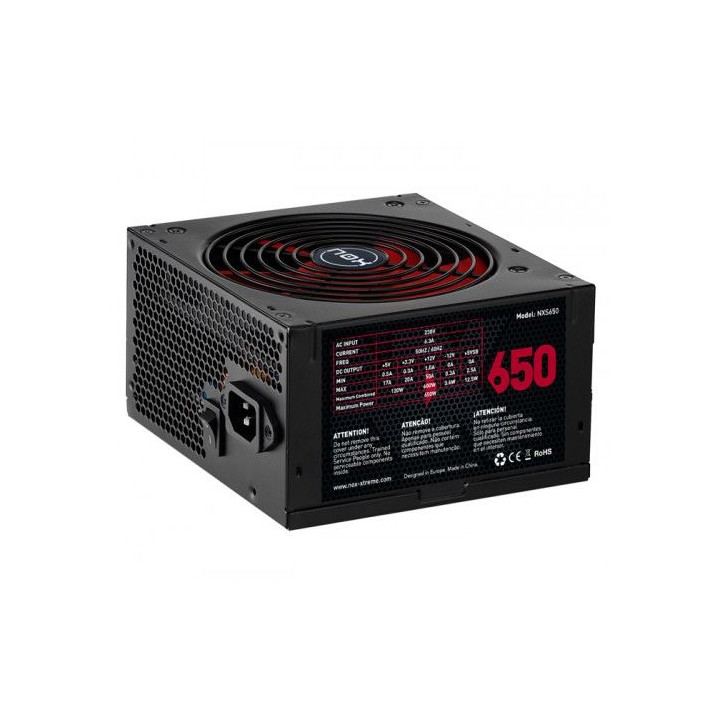 nox nxs650 unidad de fuente de alimentacion 650 w 20+4 pin atx negro, rojo