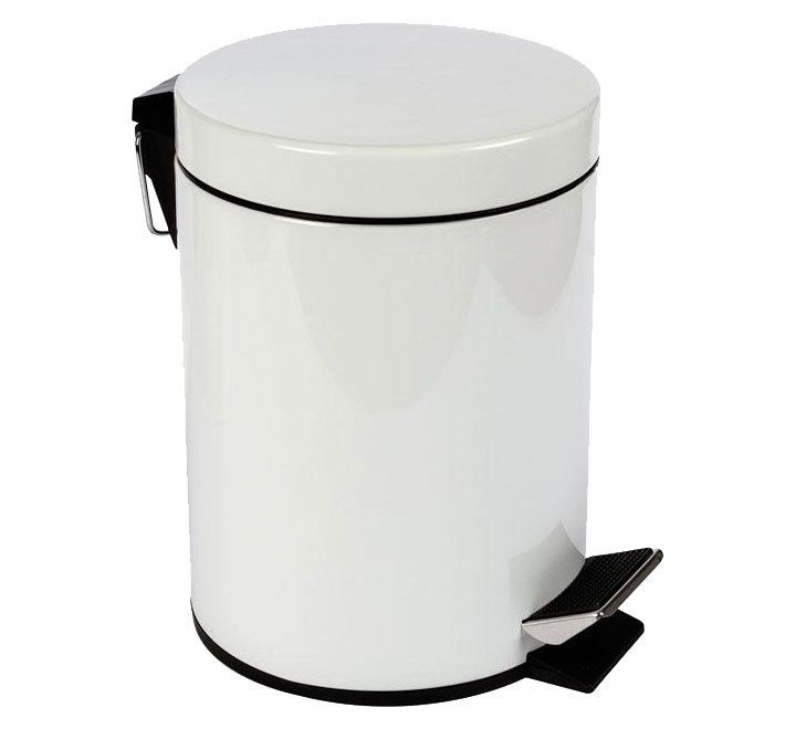papelera redonda c/pedal blanca 12l