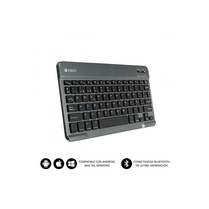 subblim teclado bluetooth smart bt keyboard grey
