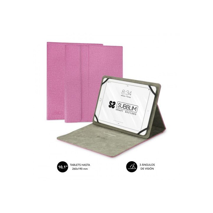 subblim funda tablet clever stand tablet case 10,1 pink