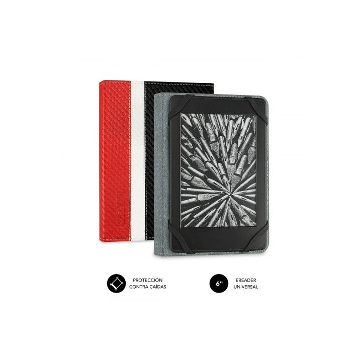 subblim funda libro electronico clever ebook case 6 red