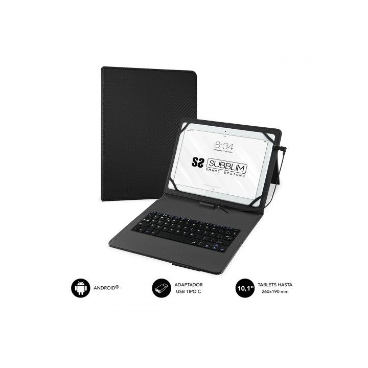 subblim funda con teclado micro usb - usb c keytab pro usb 10,1 black