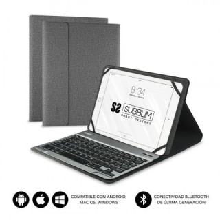 subblim funda con teclado keytab pro bluetooth 10,1 grey