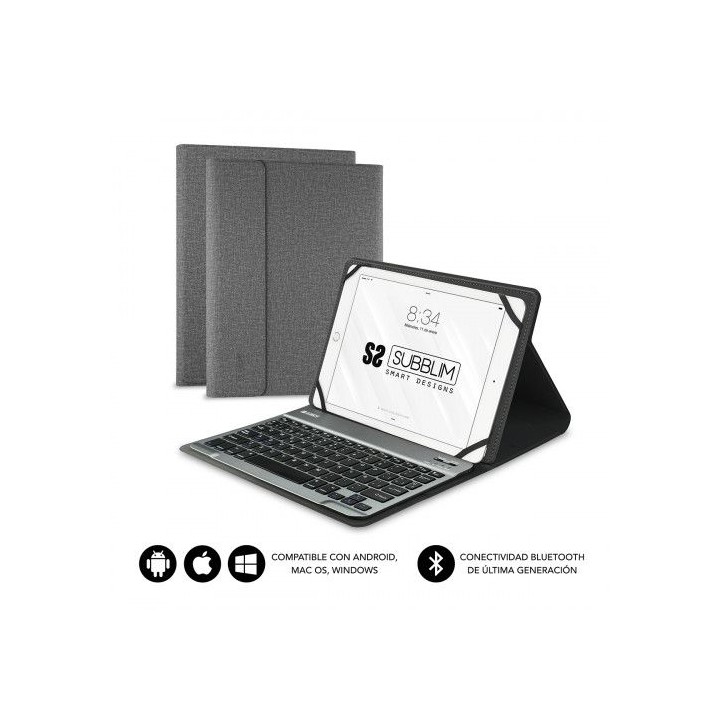 subblim funda con teclado keytab pro bluetooth 10,1 grey