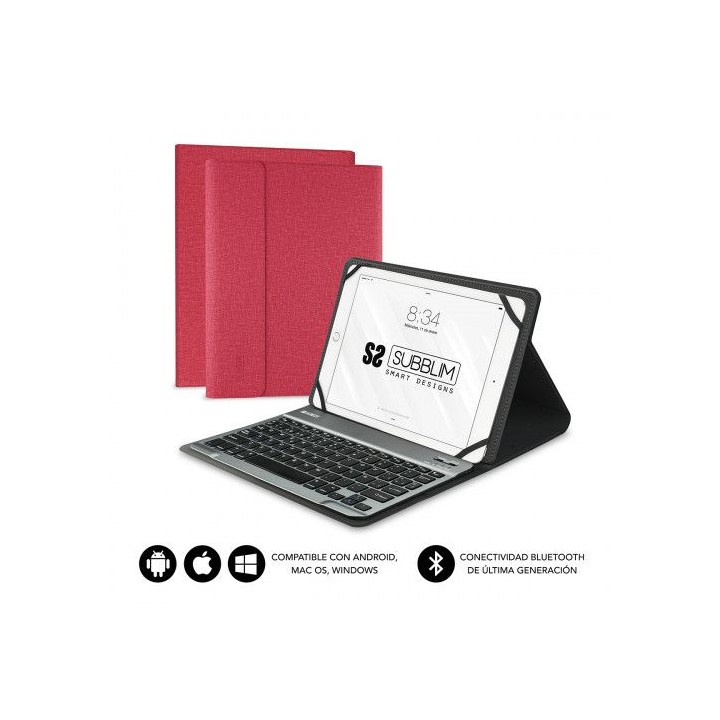 subblim funda con teclado keytab pro bluetooth 10,1 red