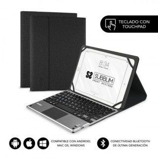subblim funda con teclado keytab pro bluetooth 10,1 touchpad black