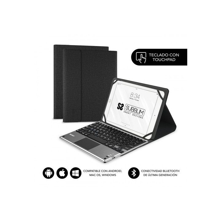 subblim funda con teclado keytab pro bluetooth 10,1 touchpad black