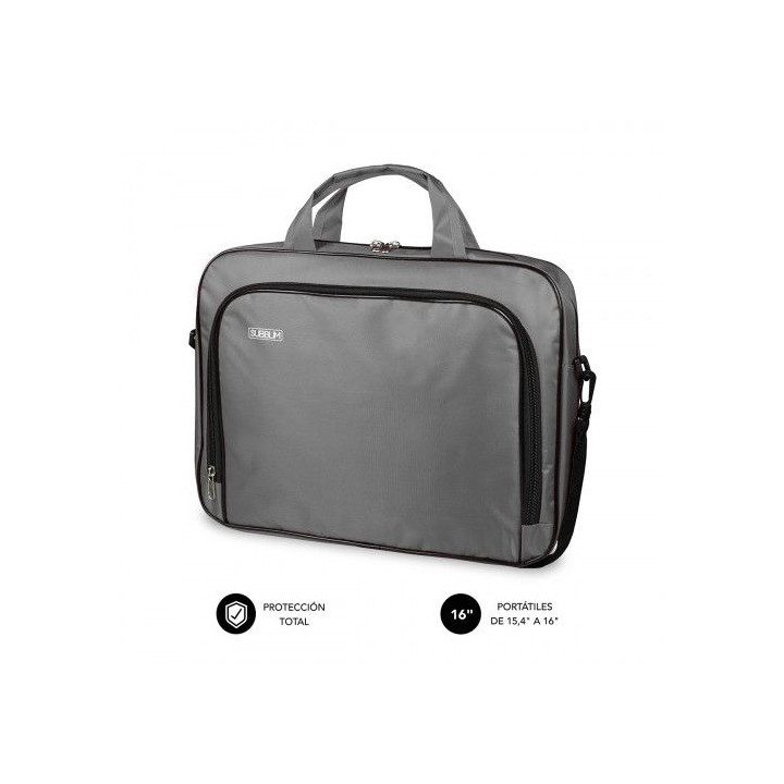 subblim maletin ordenador oxford laptop bag 15,4-16 grey