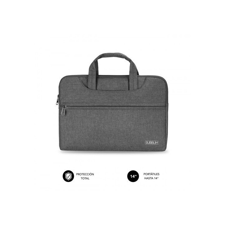 subblim funda ordenador business laptop sleeve 13,3-14 grey