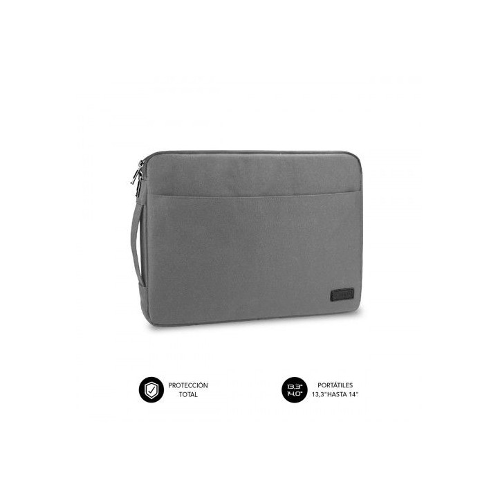 subblim funda ordenador urban laptop sleeve 13,3-14 grey